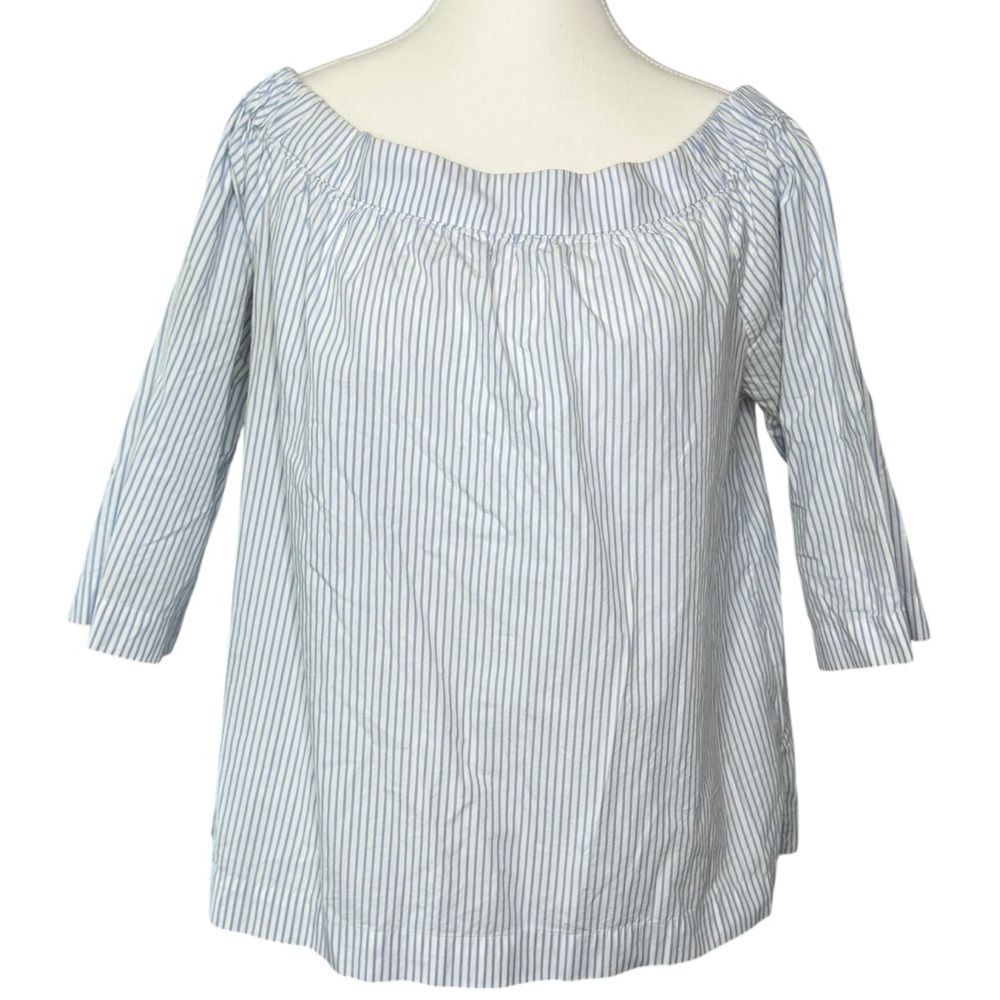 ▪️|EUC| MADEWELL Clean Off The Shoulder Top in Stripe - Picture 2 of 7